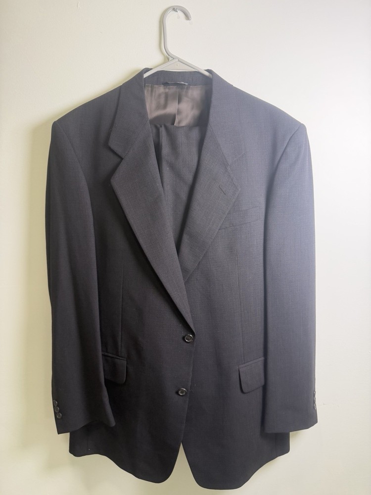 Roberto Villini Men’s Suit 44L 100 Wool 2 Button Dark Brown And 38L Pants