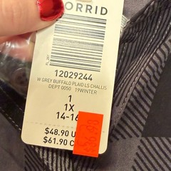 Torrid Gray Buffalo Plaid Button Up Top NWT Size 1X
