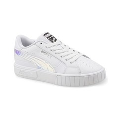 PUMA Cali Star Iris Metallic Lace Up Youth Girls White Sneakers Casual Shoes 38