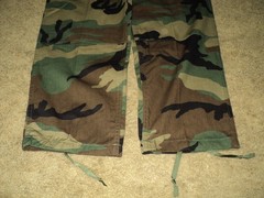 US MILITARY ISSUE WOODLAND CAMO BDU PANTS 50/50 NYLON COTTON USA NYCO LARGE REG