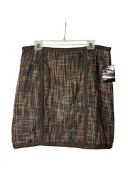 Axcess Straight Skirt 16 Knee Length Woven Lined Multicolor Neutral Vtg Y2K New