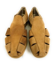 Earth Shoe Horizon Tan Leather Stretch Slip Fishermen Sandals Women’s 7