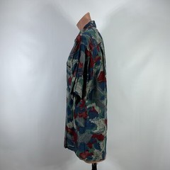 New Fast Button Up Graphic Viscose Rayon Casual Party Medium Shirt Vintage 80s