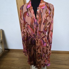NWT Farm Rio Rose Wild Horses Long Sleeve Mini Shirt Dress with Slip Sz S