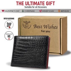 Luxury Crocodile Ostrich Leather Bifold Wallet For Men Real Exotic Skin NEW