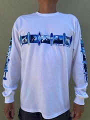 Hawaiian Design Men Women Long Sleeve T-Shirt Surfboard Surfing North Shore