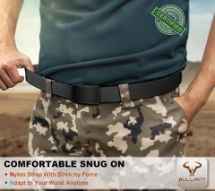 BULLIANT Men Stretch Belt,Adjustable Ratchet Nylon Belt Tactical for Men Casual