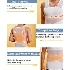 MENS SLIMMING BODY SHAPER BELLY CHEST COMPRESSION VEST GIRDLE SHIRT TANK TOP