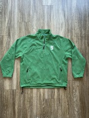 Men’s Green Fleece 1/4 Zip Pullover Sweatshirt M