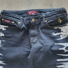 BABY PHAT VTG Y2K Hip Hop Streetwear Wide Leg Flare Jeans Grayish Black Size 11
