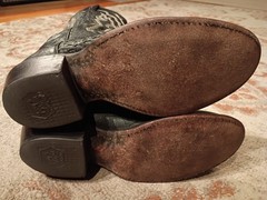TONY LAMA BONHAM BLACK SMOOTH OSTRICH & LEATHER COWBOY BOOTS #CT871 MEN’S 7D