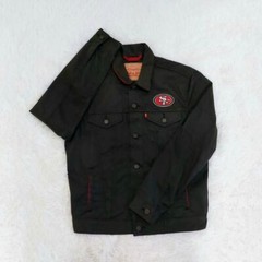 Levis San Francisco 49ers Levi’s Black Twill Trucker Button-Up Jacket 181940001