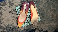 Steve Madden Studded Ombré Pointed Toe Stilettos – Multicolor Spike Shoes