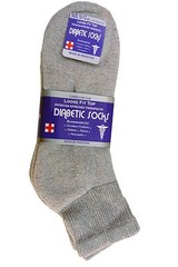 Gray ANKLE Diabetic Socks Circulatory Health Men’s & Women’s Cotton All Size