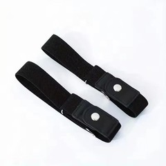 2 Pack No Buckle Elastic Belt Invisible Loop Belt for Jeans Pants