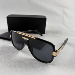 Cazal Black Gold Sunglasses Iconic Frame Classic Black Lens Included Box