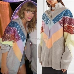 2017 Marc Jacobs Runway Ready To Wear Taylor Swift Sequined Zip Up Sweatshirt