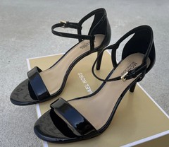 Michael Kors Simone Mid Sandal Size 9 Special Occasion Black Pump Heels