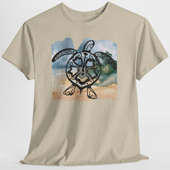 Sea Turtle Blue Beach Ocean Sand Graphic T Shirt Tee Top S-XL, Plus 2X 3X 4X 5X