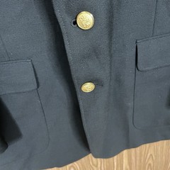Stafford Blazer Jacket Mens 42R Black Solid Polyester Worsted Wool Gold Buttons