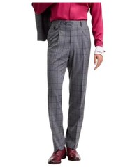 Tayion Mens Classic fit Dress Pants 32 / 32 Mid Grey Plaid