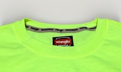 NEW Wrangler Workwear Men’s Hi-Vis Yellow Long Sleeve Pocket T-Shirt Size XL