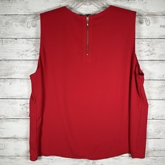 Chico’s Clarissa Crepe Tulip Hem Sleeveless Blouse Tank Top Red 3P XL