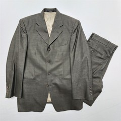 Vtg USA MADE Givenchy 38S 32×30 Gray Birdseye 100% Wool Tweed 4Btn 2Pc Mens Suit