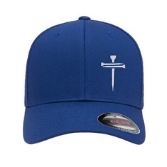 Men’s Christian Faith Cross Nails Embroidered Logo Flexfit Hat Adult Dad’s Cap