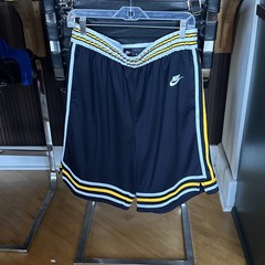 Nike Men’s Engineered Black Yellow Mesh Basketball Shorts Striped Drawstring XL