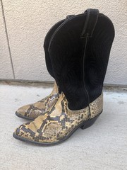 Vintage Code West by Dan Post Snakeskin Cowboy Boots Men Sz 9M Made USA 🔥🔥