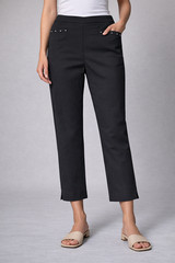 Counterparts Womens pull on stretch L front pockets gold rivet ankle length Pant