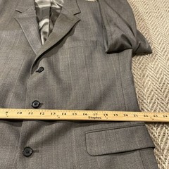 Jos A Bank 44L Long Nailhead Worsted Wool Mens Blazer Sport Coat Jacket