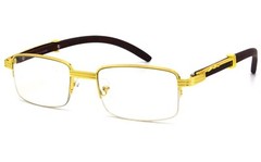 Fashion Vintage Wood Buffs Designer Eyeglasses Square Frame Clear Lens Glasses
