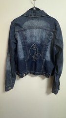 Vintage Y2K Baby Phat Women’s Blue Jean Jacket Gold Embroidered Cat Logo Size M