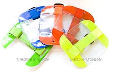 High Quality Reflective Arm Band Photo ID Badge Holder Vertical w/ Elastic Band