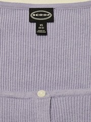 Scoop Lavender Ribbed Button Front Square Neck Top Sz XS