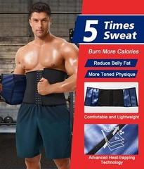Men Sauna Sweat Waist Trainer Body Shaper Tummy Fat Burner fajas para hombre Gym