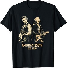 George Washington Lincoln Playing Guitar Abe Lincoln 250th T-Shirt