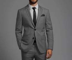2025 CHARLES TYRWHITT Gray Nailhead Sport Coat Suit Blazer 42L Super 120s Wool