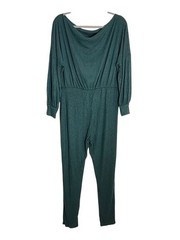 Fashion Nova Hunter Green Ribbed Knit Jumpsuit Size XL NWT