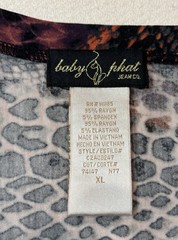 Vintage Baby Phat Women’s Scoop Neck Knit Snake Print Long Raglan Sleeve Top XL