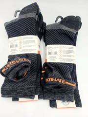 DOCKERS Ultimate Mens 6 Pairs Temperature Management Black Crew Socks Size 6-12