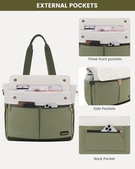 Functional Teacher Tote Bag – Stylish 15.6 Inch Laptop Bag with Luggage Sleeve