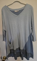Lori Goldstein Layered Tunic Top – Women’s XL – Shades of Blue – 100% Cotton