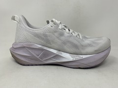 Men’s Asics Novablast 5, White/Piedmont Grey, 8 D Medium US