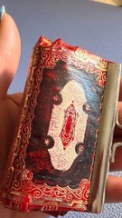 Vintage Italian Leather Red and Gold Metal Coin Purse