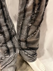 New! Bleeker Bleeker Distressed Pocketed Jeans w edge Blk Wash Stacked Denim