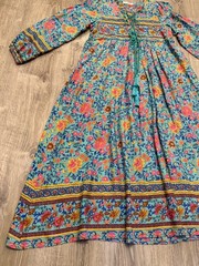 R.Vivimos Boho Floral Print Tassel Tie Front Midi Dress MEDIUM Boho Hippie✨