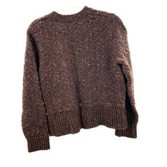 Sarah Spencer lambs wool speckled cardigan sweater hobbitcore cottagecore P XL